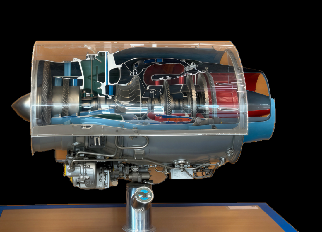 Pratt & Whitney JT15D engine cutaway